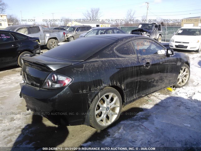 KMHHN66F08U287522 - 2008 HYUNDAI TIBURON GT/SE/GT LIMITED BLACK photo 4