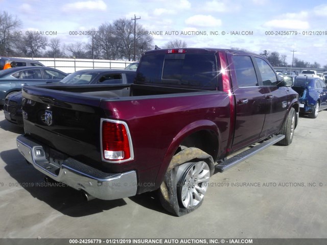 1C6RR6PT7HS615040 - 2017 RAM 1500 LONGHORN RED photo 4