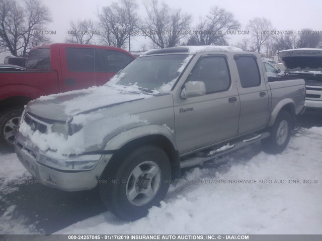 1N6ED27Y2YC327377 - 2000 NISSAN FRONTIER CREW CAB XE/CREW CAB SE BROWN photo 2