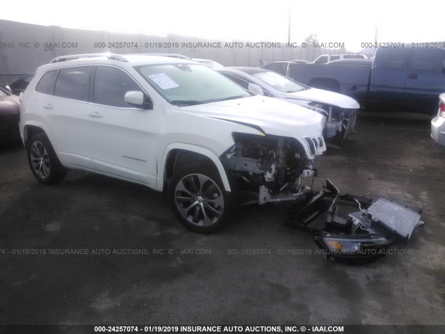 1C4PJMJN7KD191599 - 2019 JEEP CHEROKEE OVERLAND WHITE photo 1