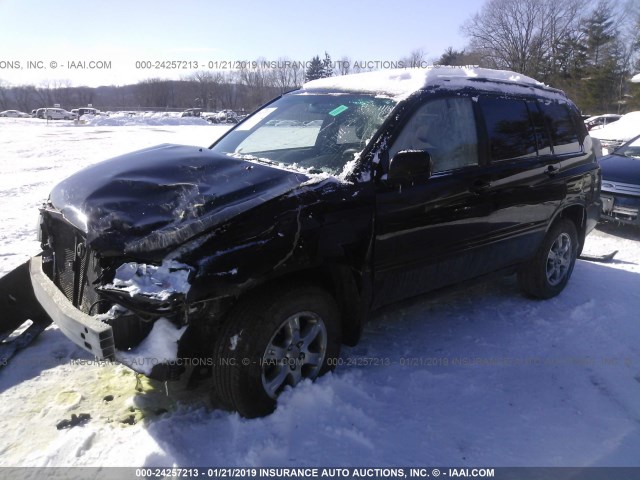 JTEEP21A960165294 - 2006 TOYOTA HIGHLANDER LIMITED BLACK photo 2