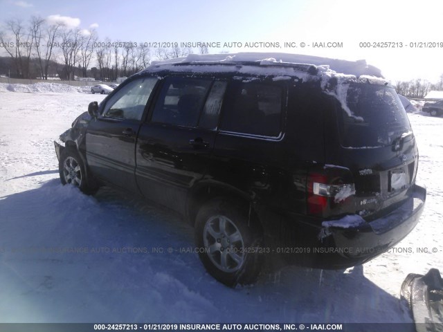 JTEEP21A960165294 - 2006 TOYOTA HIGHLANDER LIMITED BLACK photo 3