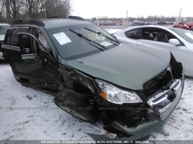 4S4BRCKC8E3308929 - 2014 SUBARU OUTBACK 2.5I LIMITED GREEN photo 1