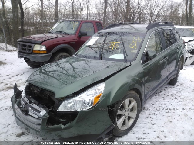 4S4BRCKC8E3308929 - 2014 SUBARU OUTBACK 2.5I LIMITED GREEN photo 2