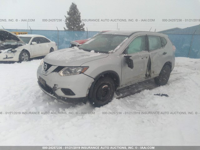 5N1AT2MV7GC786820 - 2016 NISSAN ROGUE S/SL/SV SILVER photo 2