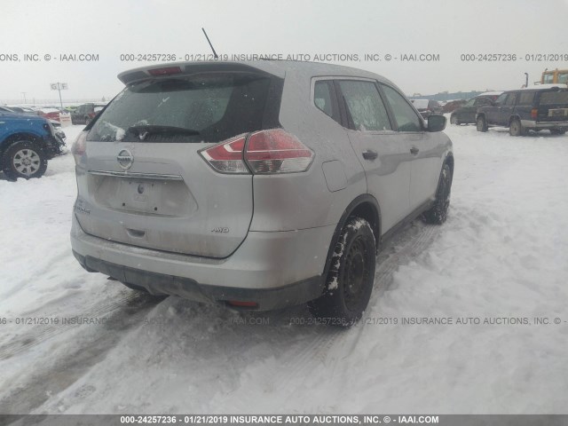 5N1AT2MV7GC786820 - 2016 NISSAN ROGUE S/SL/SV SILVER photo 4