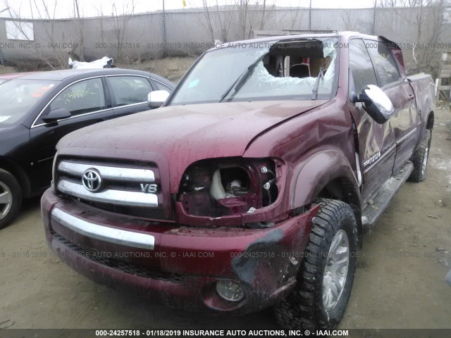 5TBDT44186S549687 - 2006 TOYOTA TUNDRA DOUBLE CAB SR5 MAROON photo 2