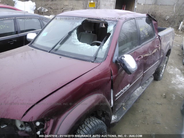 5TBDT44186S549687 - 2006 TOYOTA TUNDRA DOUBLE CAB SR5 MAROON photo 6