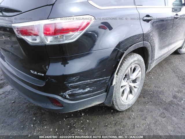 5TDJKRFH7ES007063 - 2014 TOYOTA HIGHLANDER XLE BLACK photo 6