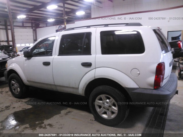 1D8HB38N18F141443 - 2008 DODGE DURANGO SXT WHITE photo 3