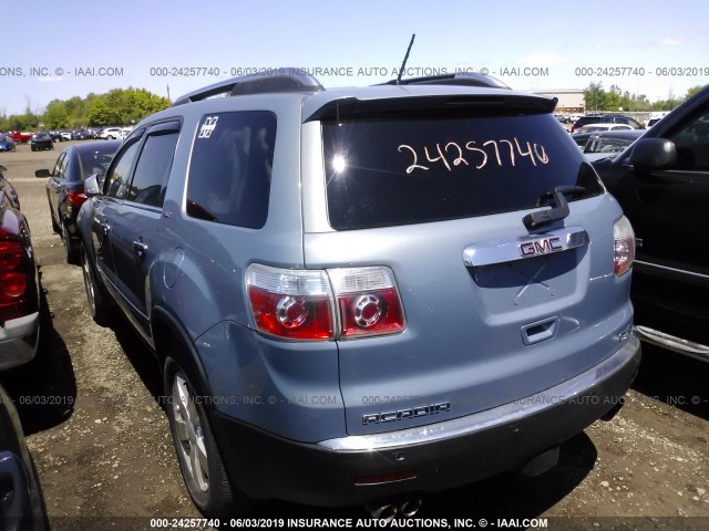 1GKEV33758J121358 - 2008 GMC ACADIA SLT-2 BLUE photo 3