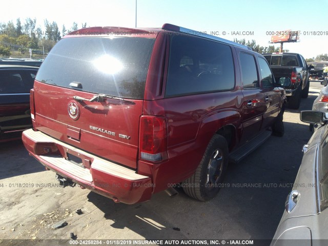 3GYFK66N95G261764 - 2005 CADILLAC ESCALADE ESV RED photo 4