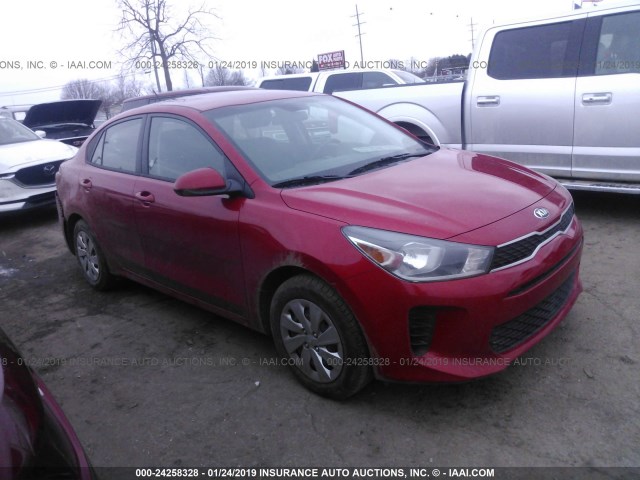 3KPA24AB2JE077614 - 2018 KIA RIO LX/S RED photo 1