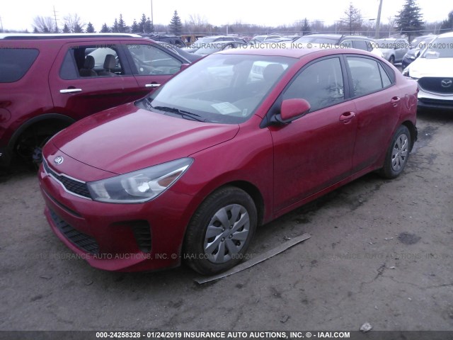 3KPA24AB2JE077614 - 2018 KIA RIO LX/S RED photo 2