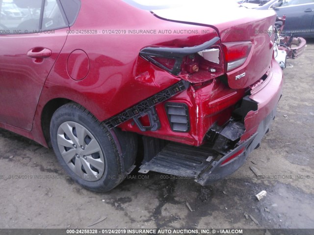 3KPA24AB2JE077614 - 2018 KIA RIO LX/S RED photo 6