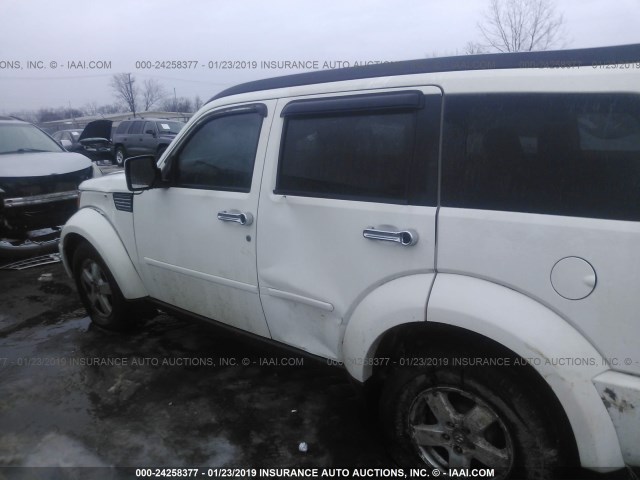 1D8GU28K38W230453 - 2008 DODGE NITRO SXT WHITE photo 6