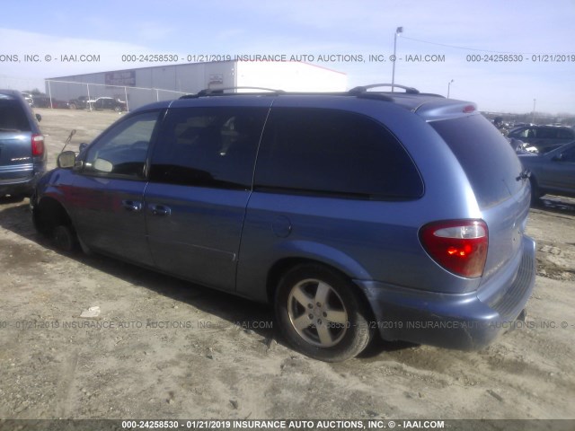 2D4GP44LX7R186641 - 2007 DODGE GRAND CARAVAN SXT BLUE photo 3