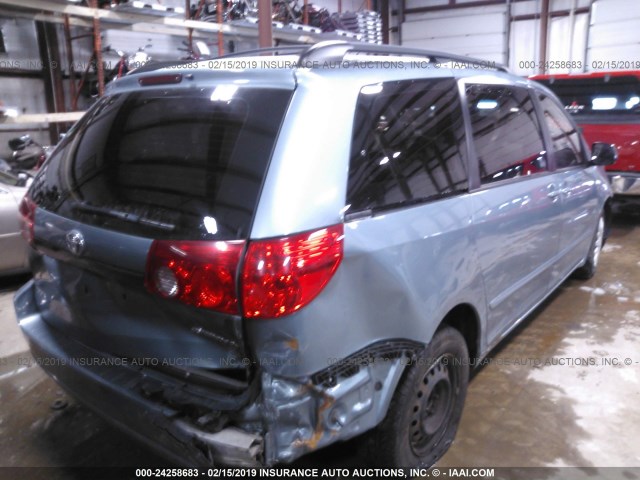 5TDZK23C28S220980 - 2008 TOYOTA SIENNA CE/LE BLUE photo 4