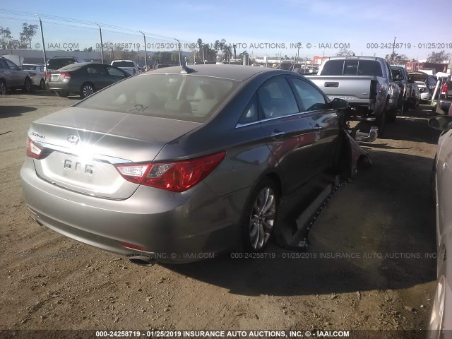 5NPEC4AC9BH230025 - 2011 HYUNDAI SONATA SE/LIMITED GRAY photo 4