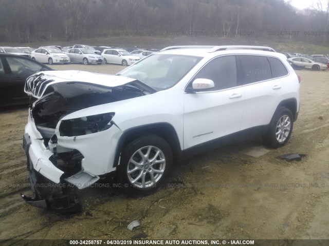 1C4PJMCB6EW315521 - 2014 JEEP CHEROKEE LATITUDE WHITE photo 2