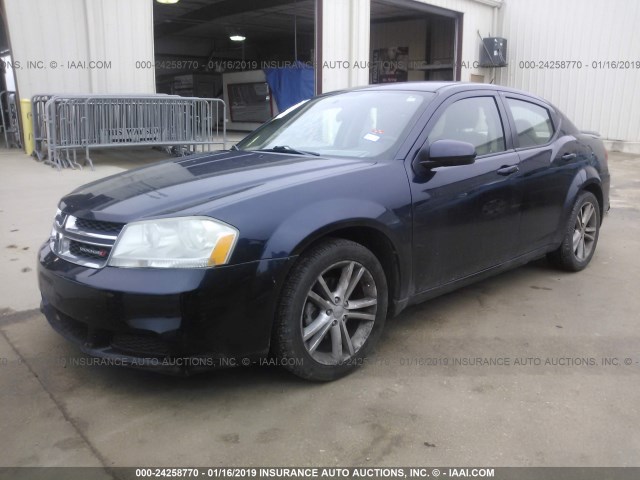 1C3CDZCB7CN313013 - 2012 DODGE AVENGER SXT Navy photo 2