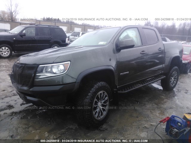 1GCPTEE12H1281440 - 2017 CHEVROLET COLORADO ZR2 GREEN photo 2