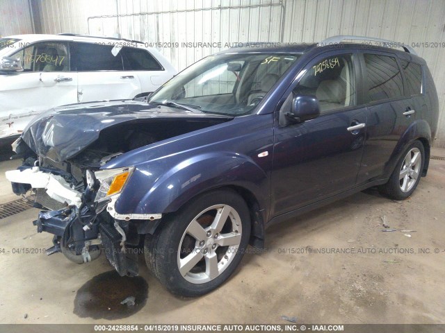 JA4MT41X07Z006747 - 2007 MITSUBISHI OUTLANDER XLS BLUE photo 2