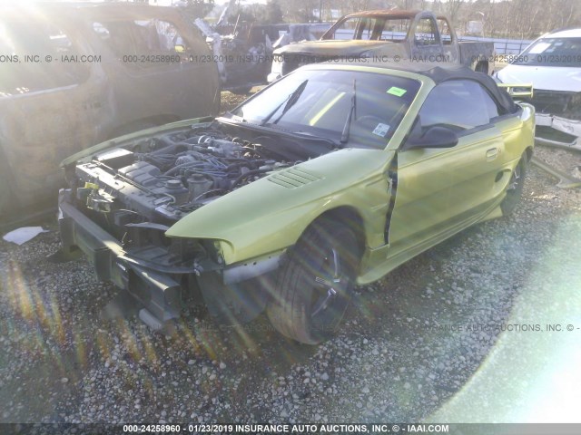 1FAFP45X6WF184844 - 1998 FORD MUSTANG GT GREEN photo 2