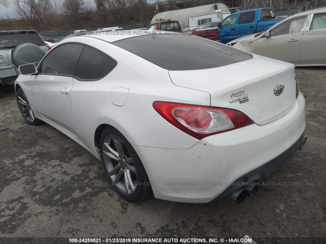 KMHHU6KH5CU079574 - 2012 HYUNDAI GENESIS COUPE 3.8L WHITE photo 3