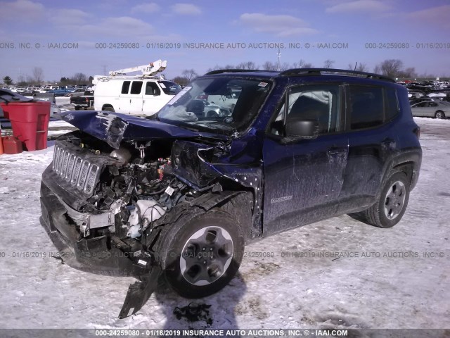 ZACCJBAB1JPG77298 - 2018 JEEP RENEGADE SPORT BLUE photo 2