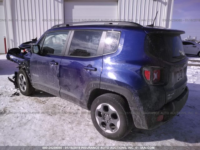 ZACCJBAB1JPG77298 - 2018 JEEP RENEGADE SPORT BLUE photo 3