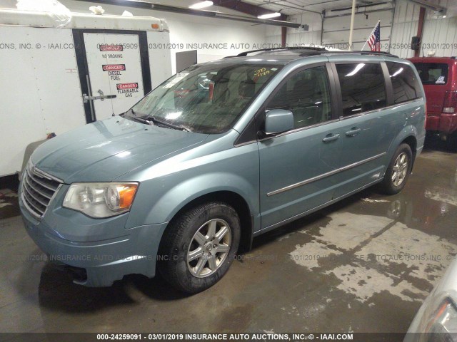 2A4RR8DX8AR339089 - 2010 CHRYSLER TOWN & COUNTRY TOURING PLUS Light Blue photo 2