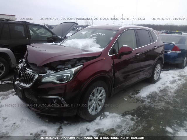 LRBFXDSA2HD099118 - 2017 BUICK ENVISION ESSENCE RED photo 2