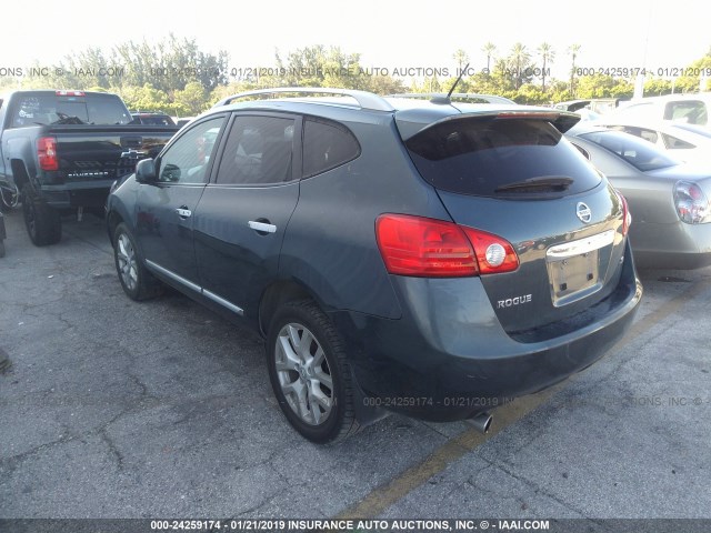 JN8AS5MT8DW515724 - 2013 NISSAN ROGUE S/SV GRAY photo 3