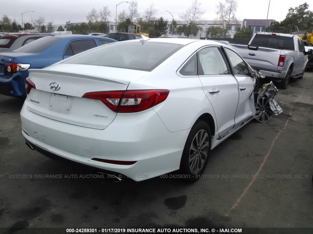 5NPE34AFXGH357559 - 2016 HYUNDAI SONATA SPORT/LIMITED WHITE photo 4