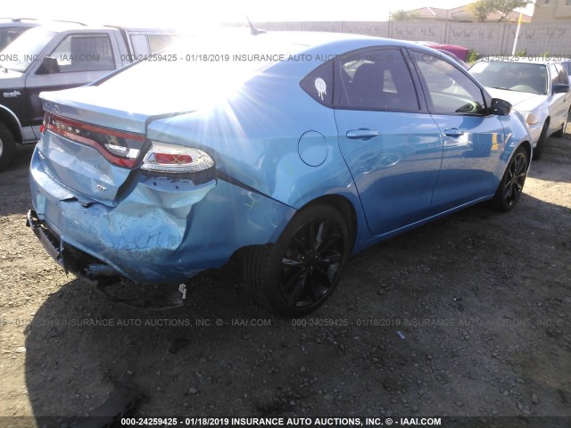 1C3CDFGB0GD817164 - 2016 DODGE DART GT SPORT BLUE photo 4