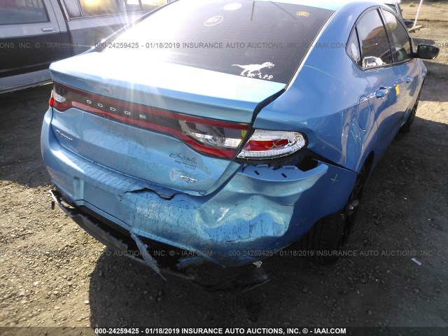 1C3CDFGB0GD817164 - 2016 DODGE DART GT SPORT BLUE photo 6