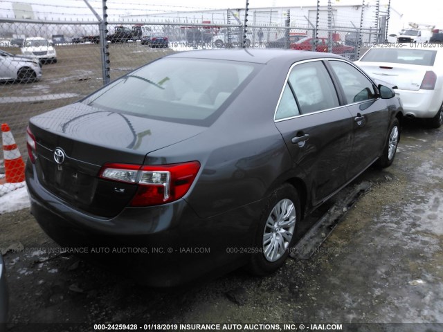 4T4BF1FK7DR327243 - 2013 TOYOTA CAMRY L/SE/LE/XLE GRAY photo 4