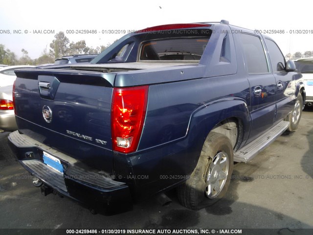 3GYEK62N25G200595 - 2005 CADILLAC ESCALADE EXT BLUE photo 4