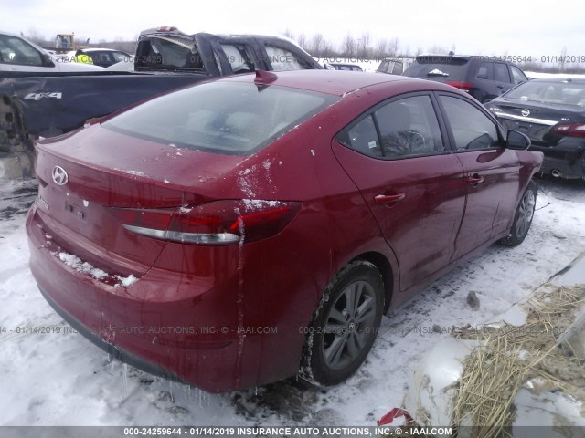 5NPD84LF4JH238679 - 2018 HYUNDAI ELANTRA SEL/VALUE/LIMITED RED photo 4