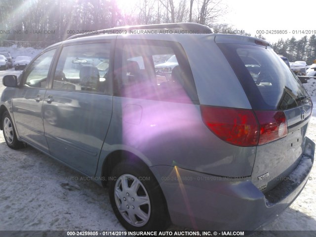 5TDZK23C47S079862 - 2007 TOYOTA SIENNA CE/LE BLUE photo 3