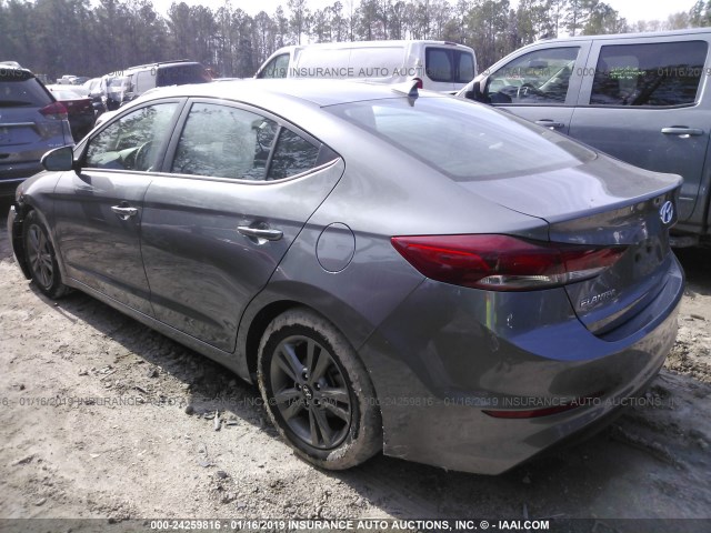 5NPD84LF3JH252282 - 2018 HYUNDAI ELANTRA SEL/VALUE/LIMITED GRAY photo 3