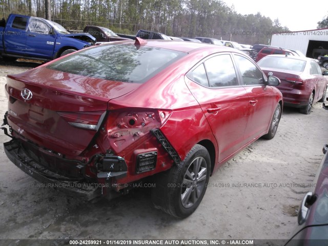 5NPD84LF8JH250513 - 2018 HYUNDAI ELANTRA SEL/VALUE/LIMITED RED photo 4