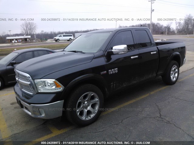 1C6RR7JT1HS515918 - 2017 RAM 1500 LARAMIE BLACK photo 2