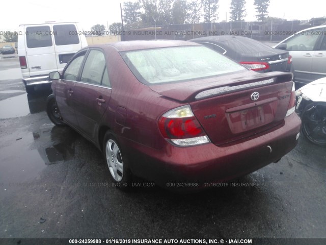 4T1BE30K75U004491 - 2005 TOYOTA CAMRY LE/XLE/SE BURGUNDY photo 3