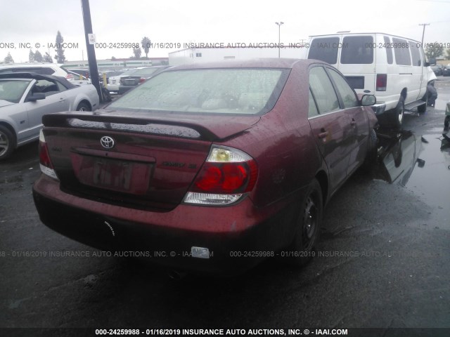 4T1BE30K75U004491 - 2005 TOYOTA CAMRY LE/XLE/SE BURGUNDY photo 4