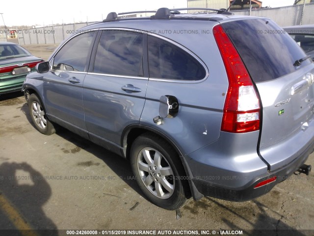 JHLRE48718C059301 - 2008 HONDA CR-V EXL Light Blue photo 3