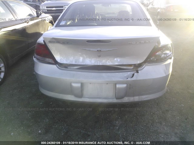 1C3EL56R76N239626 - 2006 CHRYSLER SEBRING TOURING SILVER photo 6