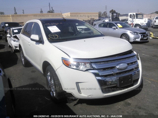 2FMDK3JC4DBB11639 - 2013 FORD EDGE SEL WHITE photo 1