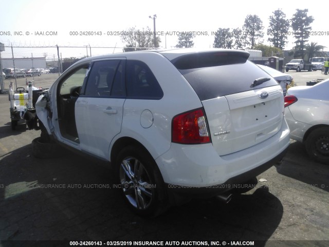 2FMDK3JC4DBB11639 - 2013 FORD EDGE SEL WHITE photo 3